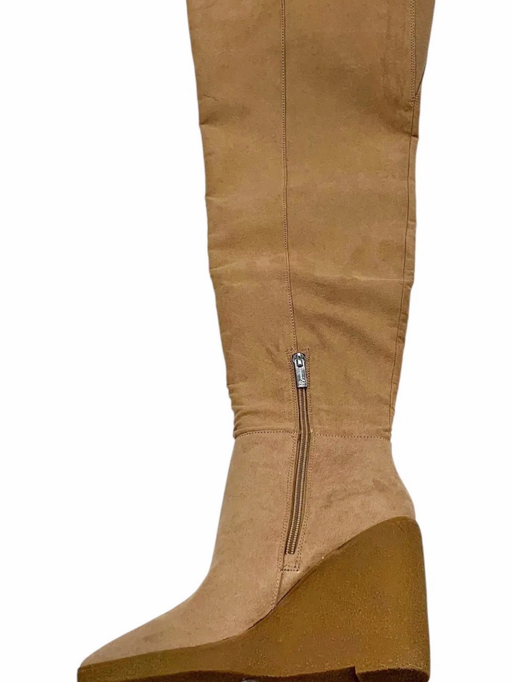 Jessica Simpson- Cassida Women's Tall Wedge Boot in Tan Suede 6.5